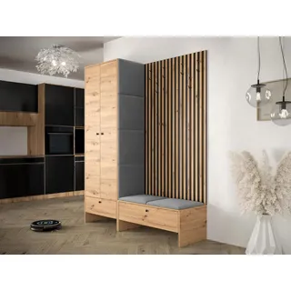 Garderoben-Set Balma III Garderobe Flurgarderobe mit Wandpanel 42x42 Schrank Flur M24