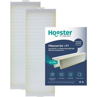 Hooster Luftfilter für Vaillant RecoVAIR VAR 260/4 (E) und 360/4 (E), 1 Filter SET G4 + F7 weiß