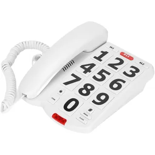 Annadue LD-265 Festnetztelefon für ältere Menschen, Festnetztelefon mit Großen Tasten und Super Lautem Ton, M1 M2 Schnellwahl, Geeignet für ältere Menschen mit Sehbehinderung und Hörverlust