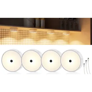 NORTHPOINT LED Akku Schranklichter Unterbauleuchte Spots 4er-Set Akzentbeleuchtung Gestensteuerung mit Funkverbindung