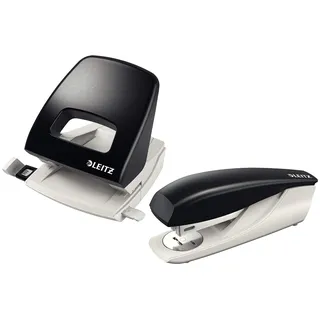 Leitz Locher, 25 Blatt, Anschlagschiene mit Formatvorgaben, Metall, NeXXt (schwarz | set)