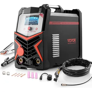 Vevor WIG-Schweißgerät, 200 A 6-in-1-Aluminium-Schweißgerät (LED-Anzeige) – AC WIG/DC WIG/AC Pulse WIG/DC Pulse WIG/Spot WIG/MMA (Stick)