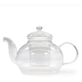 Bali-Homedecor Teekanne Teekanne aus Glas mit Glasfilter - Round Pearl - 800ml In