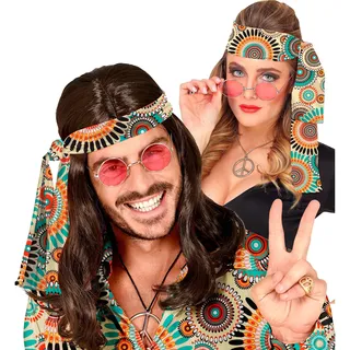 W WIDMANN MILANO Party Fashion - 60er und 70er Jahre Stirnband, Haarband, Accessoire für Hippie, Flower Power, Karneval