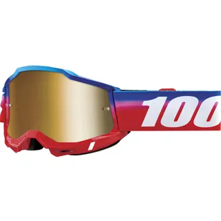 100% Accuri 2 Unity, Crossbrille verspiegelt - Blau/Rot/Pink/Weiß Gold-Verspiegelt