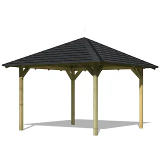 Karibu Cordoba 2,89 x 2,89 m natur inkl. Schindeln