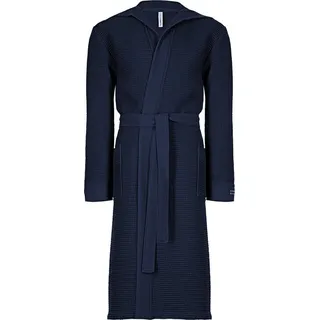 Taubert Bademantel Spa Thalasso, Baumwolle, Kapuze, mit Bindegürtel, für Herren, mit Kapuze, 120 cm, Pique, sehr leicht blau XS