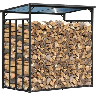 Quick Star Kaminholzregal Metall 185 x 100 x 185 cm Anthrazit