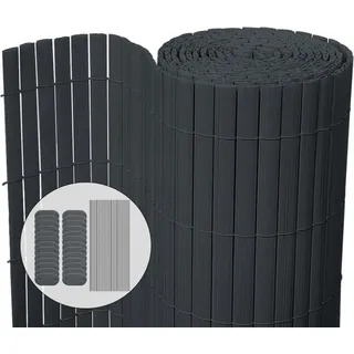 VOUNOT Vounot® PVC Sichtschutzmatte 100x300 cm, Sichtschutz für Balkon Terrasse, Grau
