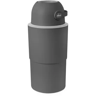 Chicco Windeleimer XL Geruchskontrolle, kompakte und platzsparende Windelentsorgung, fasst bis zu 45 Windeln, kein Nachfüllen nötig, normale Beutel verwenden, Grau