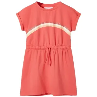 vidaXL Kinderkleid mit Kordelzug Korallenrosa 128