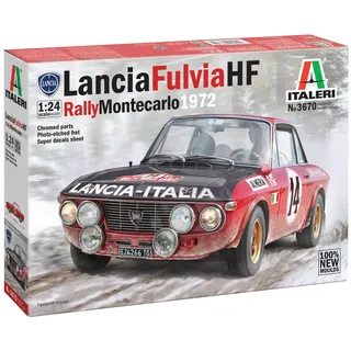 Italeri 3670 1:24 Lancia Fulvia HF Rallye Monte 1972 - Modellbau, Bausatz, Standmodellbau, Basteln, Hobby, Kleben, Plastikbausatz, detailgetreu, Auto Modell, 1:24