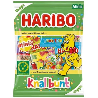 HARIBO knallbunt minis veggie Fruchtgummipäckchen gemischt 230g