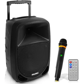 Pyle Audio Pyle Musikbox Bluetooth Groß, Party Lautsprecher- 1000W, Partybox- mit Mikrofon, Soundbox- 10” Subwoofer, PA Anlage- Komplettset, Karaoke Maschine- LED Akku Anzeige, Party Speaker- MP3/USB/SD