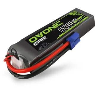 OVONIC 3S Lipo Akku 11.1V 6400mAh 50C mit EC5 Stecker Zellen für 1/8 und 1/10 RC Auto FPV UAV RC Boot Flugzeug Helikopter Multirotor