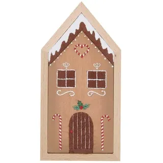 Rico Design Stickpackung vorgezeichnet, Lebkuchenhaus, klein, inkl. Dekostickrahmen, 9x18cm