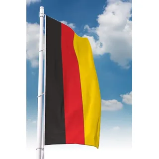 Deutschland Flagge 150 x 400 cm - für Fahnenmast, Deutschlandfahne aus reißfestem Fahnen-Polyester-Stoff, Hissfahne wetterfest und UV-beständig