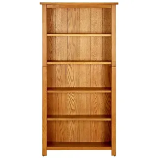 vidaXL Bücherregal 5 Fächer 70x22x140 cm Massivholz Eiche