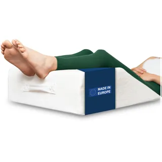 Dreamzie Ergonomisches Venenkissen Beinhochlagerungskissen Made in EU und Oeko TEX - Beinkissen Memory-Schaum - Beinauflage Atmungsaktiv Waschbar Hypoallergen