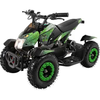 Actionbikes Motors Kinder Quad Elektro ATV Cobra | 36 Volt 800 Watt Motor bis 24 km/h - Kinderquad - Pocket Quad - Safety Touch Fußschalter - Miniquad - Für Kinder ab 8 Jahren (Grün/Schwarz)