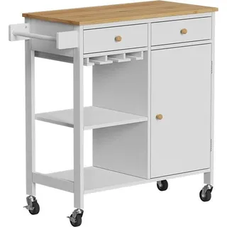 Vicco Küchenwagen Trayz, Weiß, 89 x 87 cm mit Rollen