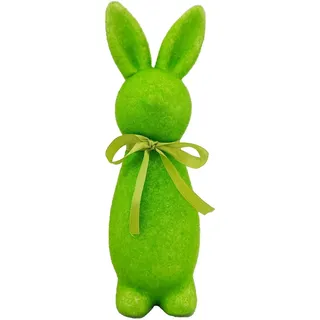 Osterhasen Figuren Groß aus Filz, Deko Osterhasen Gross mit Schleife, Osterhase Beflockt Osterhasen Dekoration, Ostergeschenke Kinder Bonsai Frühling Deko Kaninchen Ornament Osterdekoration (Grün)
