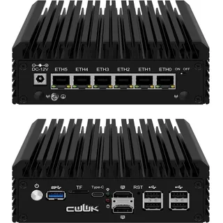 CWWK Mini PC N150 (Upgraded N100) Firewall Appliance, 6 Port i226-V 2.5GbE LAN OPNsense Mini Computer, F7 Fanless Micro PC NO RAM/SSD/OS, USB Type-C, 3-Display, TF, 2-NVMe, AES-NI