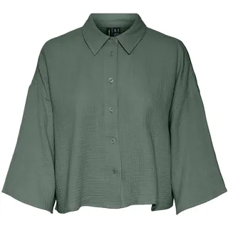 Vero Moda Hemdbluse VMNATALI CROP SHIRT Grün XS