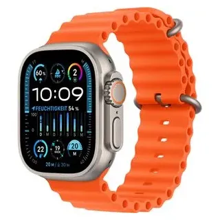 GPS + Cellular 49 mm Titangehäuse natur, Ocean Armband orange One Size