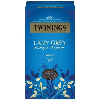 Twinings LADY GREY Schwarzer Tee lose in der Tee-Packung - Schwarztee als Mischung chinesischer Teesorten mit Orangen- & Zitronenschale, vollendet mit Bergamotte-Aroma (200g)