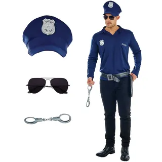 Fun Shack Polizist Kostüm für Herren – Polizei Uniform Karneval Fasching Männer Verkleidung, Polizeiuniform Männer für Fasching oder Halloween - Einheitsgröße