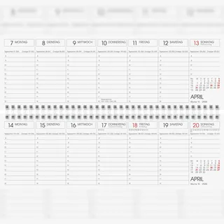 Glocken 2026 Glocken Querkalender 29,7x10,5cm 1W/1S