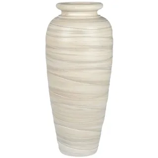 formano Bodenvase RELIEF, 60 cm Höhe, Creme, Streifenmuster, H: 60cm
