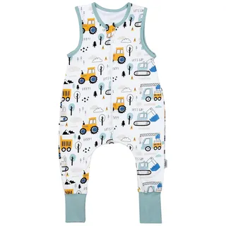 TupTam Baby Schlafsack Baustelle Bagger Traktor Raupe Light Petrol/Gelb 116/122
