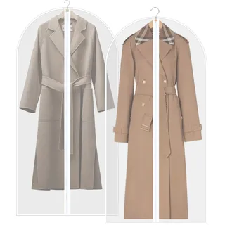 2 Stk Kleidersack Anzug Lange,Anzugtasche Kleidersack Lang 140 cmx60 cm, Kleiderschutzhüllen Kleiderhüllen Lang,Kleidersäcke mit Reißverschluss,Anzug Schutzhülle für Mäntel Brautkleider Abendkleider