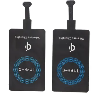2er-Pack Type-C Qi Wireless Charger Selbstklebende Empfänger-Aufkleber für Mobiltelefone