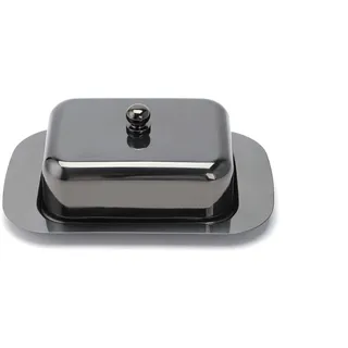 Echtwerk Butterdose Schwarz Hochglanz, Metall, 12.2x7.0x18.5 cm