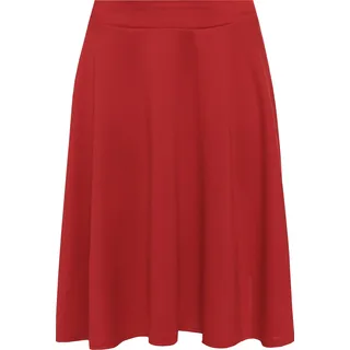 WearAll - Damen Übergröße Einfarbig Ausgestellt Skater Mini-Rock - Rot - 54-56 - 54-56