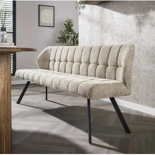 Maison ESTO Essbank Küchenbank RIGO Esstischbank 180 cm Bouclé Stoff gepolstert Küchensofa beige