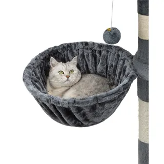 LIONTO Liegemulde für Kratzbäume, Liegefläche mit stabilem Metallrahmen & 25 cm Tiefe, grau