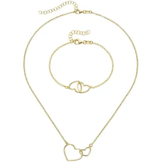 Smart Jewel Schmuckset SMART JEWEL "mit Herzen, Silber 925", gold, Schmuck_Sets, Damen, onesize, Schmuckset
