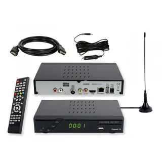 Sky Vision SET-ONE EasyOne 740 DVB-T2 Receiver, HDMI Kabel, Antenne