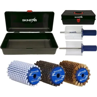 SKINSTAR Komplett Bürsten Set Rotorbürste WorldCup Wachskoffer 6-teilig-120mm