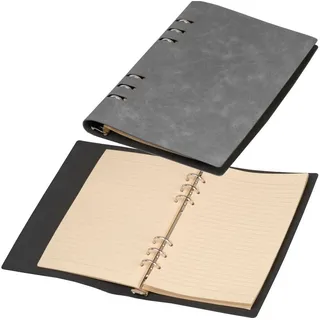 Livepac-Office Ringbuch/DIN A5 / Notizbuch mit 200 linierten Seiten/Farbe: grau