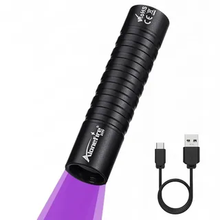 Alonefire SV99 365nm UV Taschenlampe 3W klein Typ C USB Aufladbar Mini Schwarzlicht Haustierurin Detektor Geld-Detektor für UV Harz, Angeln, Skorpion, Bernstein, Mineralien mit Integrierte Batterie