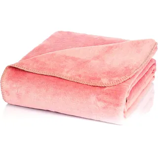 Glart Kuscheldecke uni altrosa XL Decke 150x200 cm Sofa, weiche & warme Wolldecke extra flauschig als Sofadecke Couchdecke, kuschel Wohndecke Kuscheldecke, Plüsch Sofaüberwurf Decke U2R