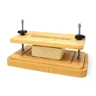 Joeji's Kitchen Tofu Presse - Bambus Holz Tofupresse Mit Unterboden - Tofu-Sieb und Abtropfschale - Tofu Press - Verbessern Sie Textur und Geschmack