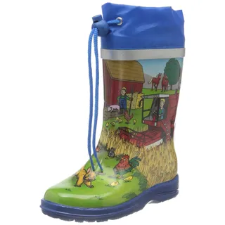 Beck Jungen Bauernhof Gummistiefel, Mehrfarbig, 28 EU