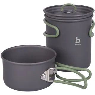 Bo-Camp Alu Kochset 2-teilig Camping Koch Geschirr Trekking Topf Outdoor Pfanne