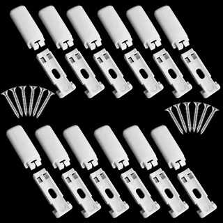 12Kit 24 Stück Plissee Ersatzteile klemmträger, Spannschuhe für verspannte Plissees, für Klebeträger und Stick & Fix Front Klebeplatten(weiß)